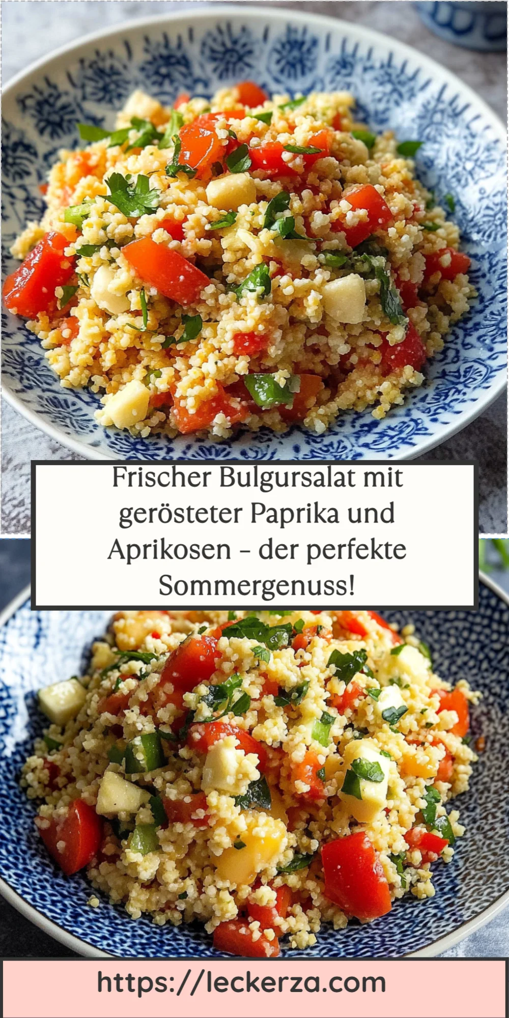 Frischer Bulgursalat mit gerösteter Paprika und Aprikosen – der perfekte Sommergenuss!