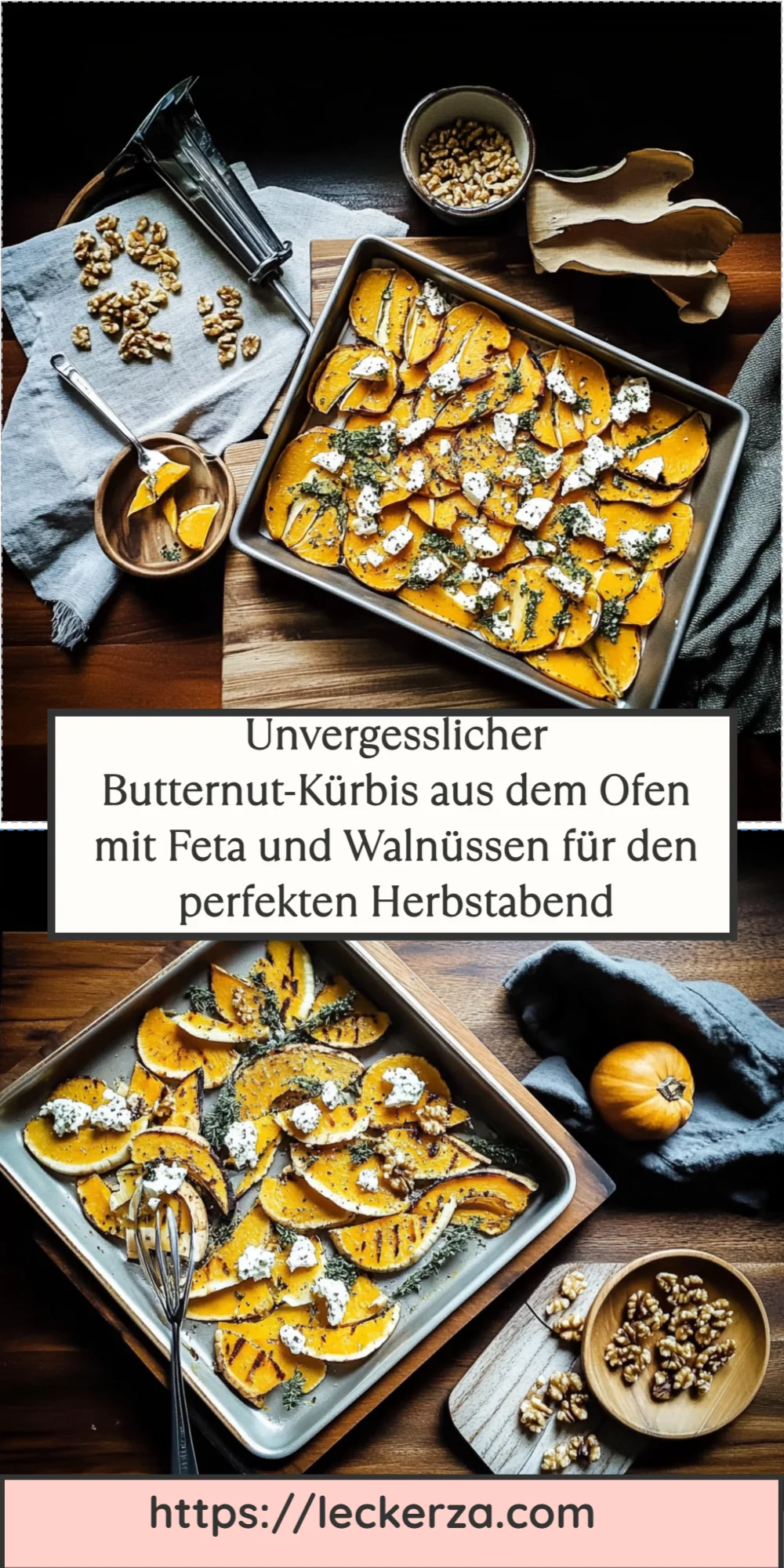Unvergesslicher Butternut-Kürbis aus dem Ofen mit Feta und Walnüssen für den perfekten Herbstabend