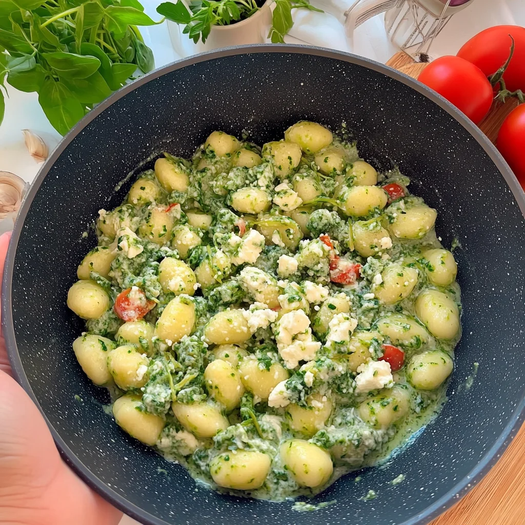 Deliciously Easy Gnocchi with Spaghetti, Spinach, and Feta Recipe
