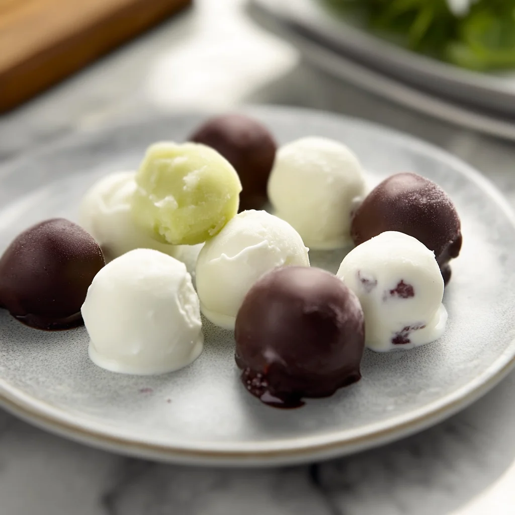 Erfrischende Frozen Yogurt Bites mit Trauben Rezept für heiße Tage