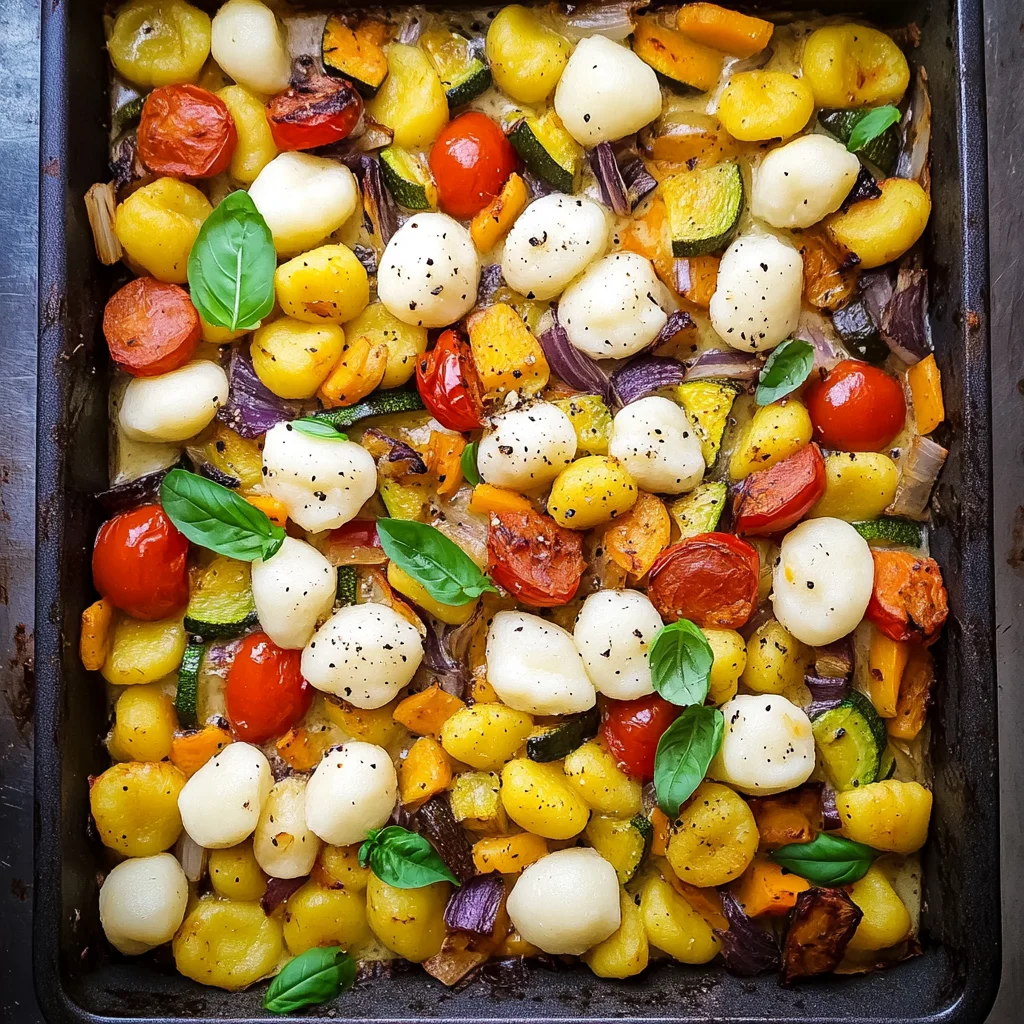 Gnocchi mit Gemüse aus dem Backofen (schnell und einfach) Rezept