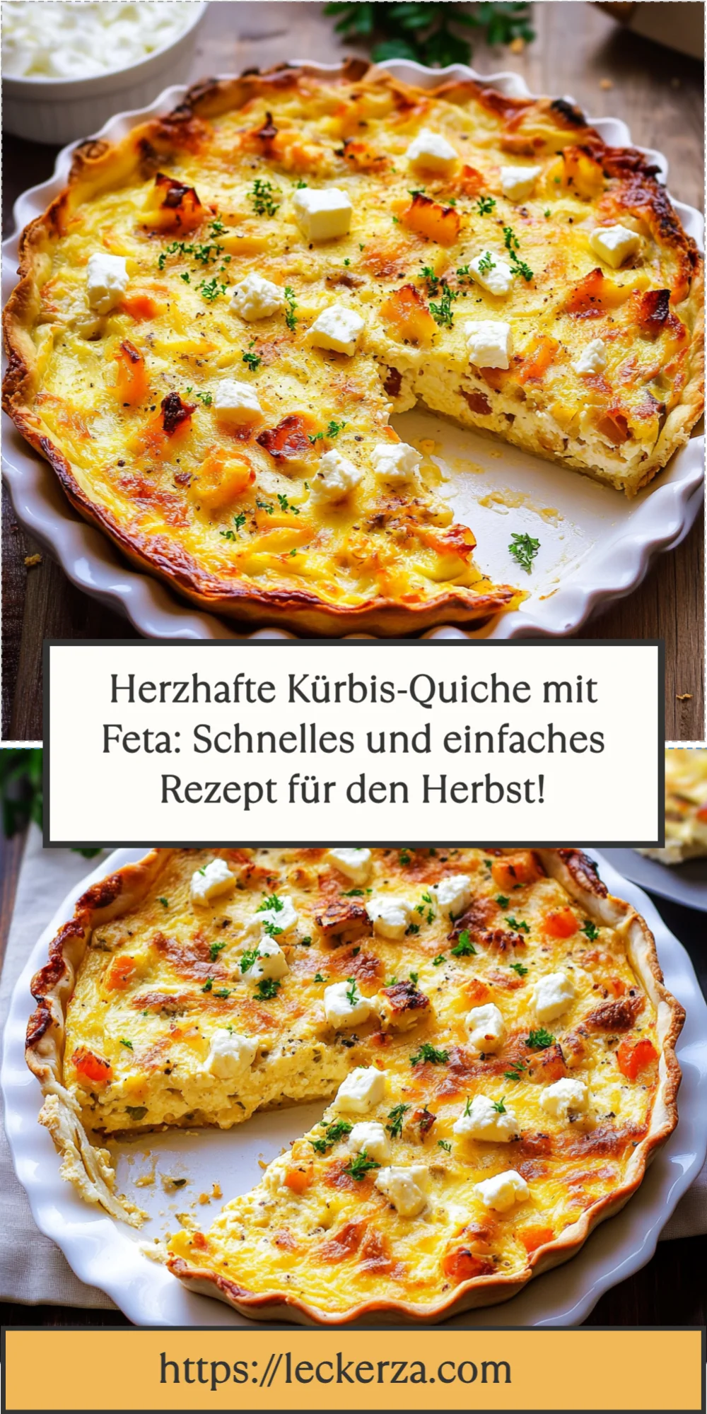 Herzhafte Kürbis-Quiche mit Feta: Schnelles und einfaches Rezept für den Herbst!