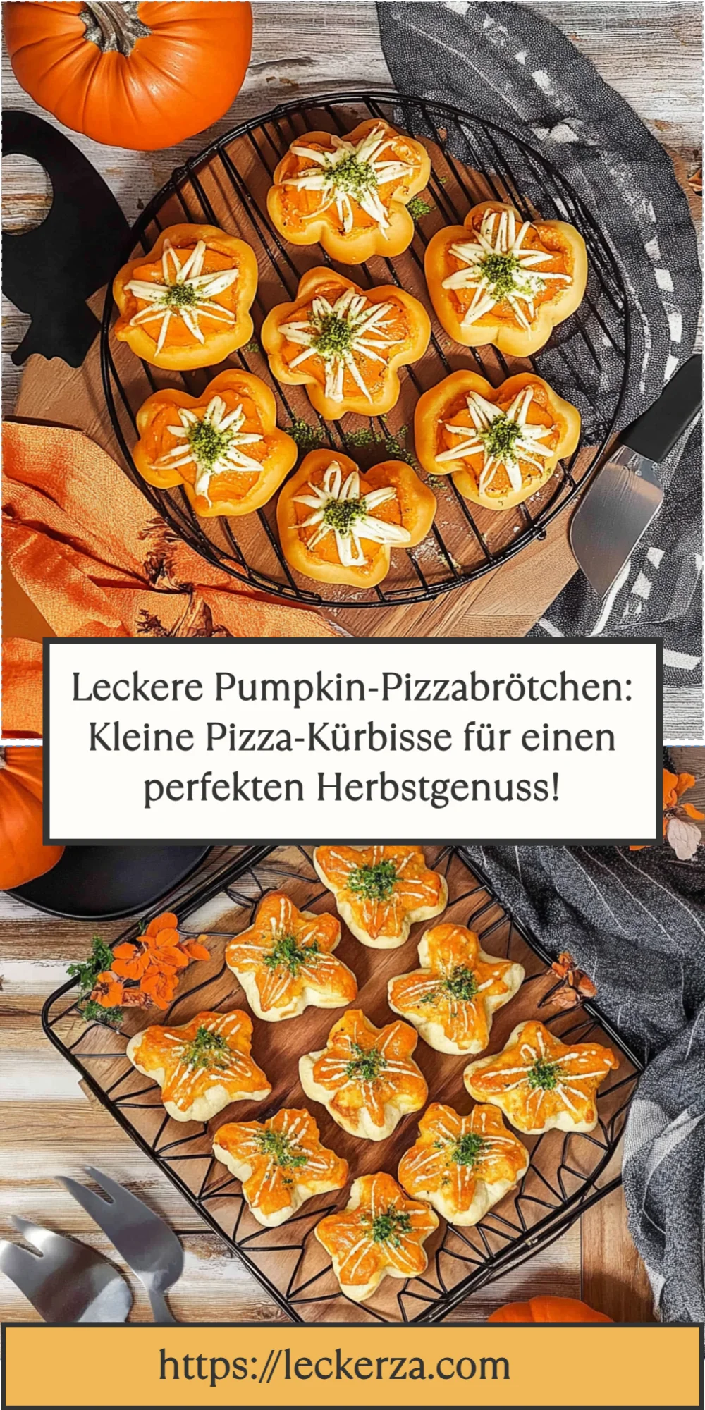 Leckere Pumpkin-Pizzabrötchen: Kleine Pizza-Kürbisse für einen perfekten Herbstgenuss!
