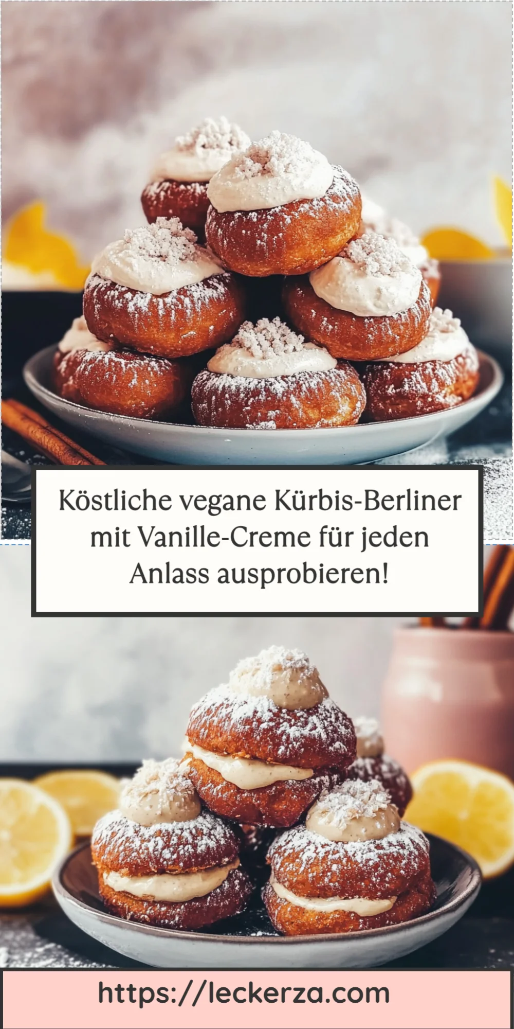 Köstliche vegane Kürbis-Berliner mit Vanille-Creme für jeden Anlass ausprobieren!