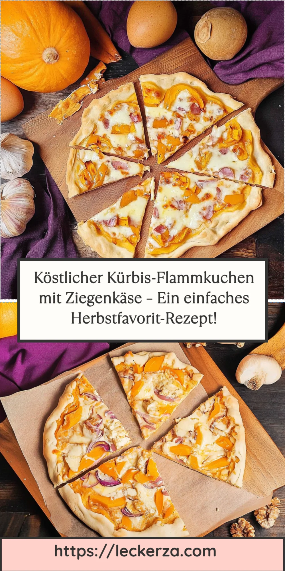 Köstlicher Kürbis-Flammkuchen mit Ziegenkäse – Ein einfaches Herbstfavorit-Rezept!