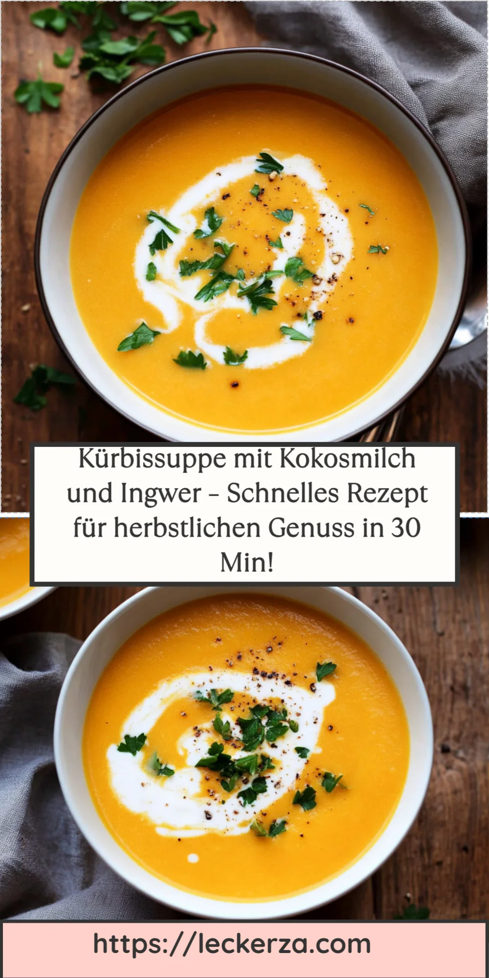 Kürbissuppe mit Kokosmilch und Ingwer – Schnelles Rezept für herbstlichen Genuss in 30 Min!