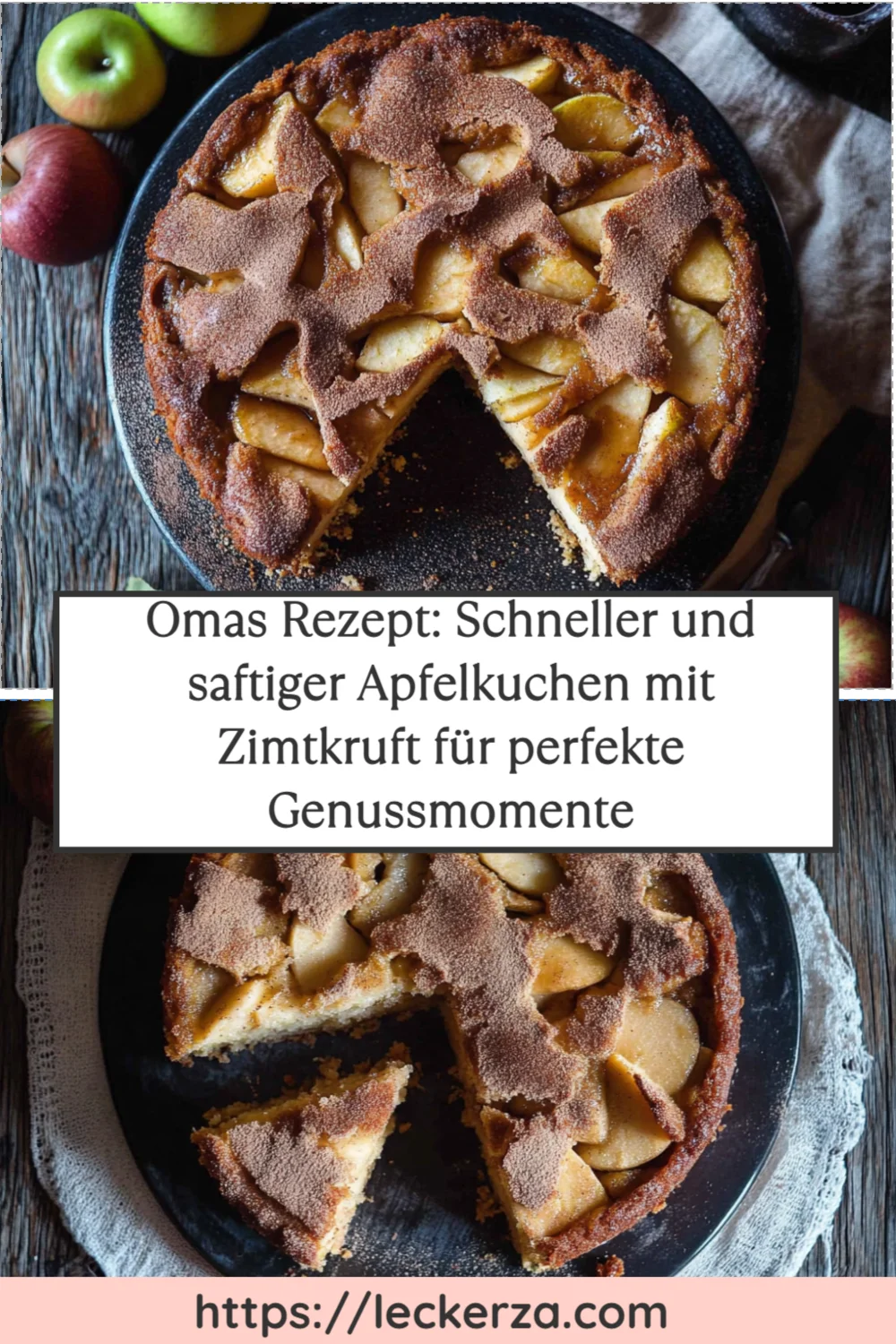 Omas Rezept: Schneller und saftiger Apfelkuchen mit Zimtkruft für perfekte Genussmomente