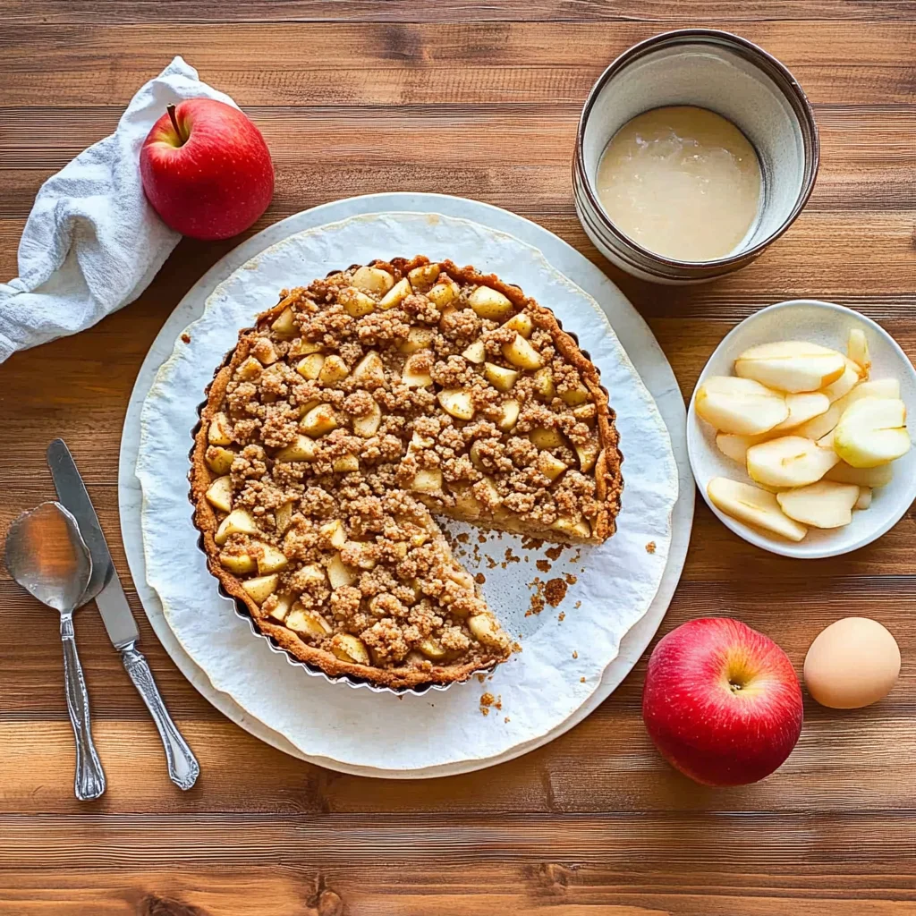 Veganer Apfelkuchen mit Streuseln – einfaches Rezept für den perfekten Genuss!