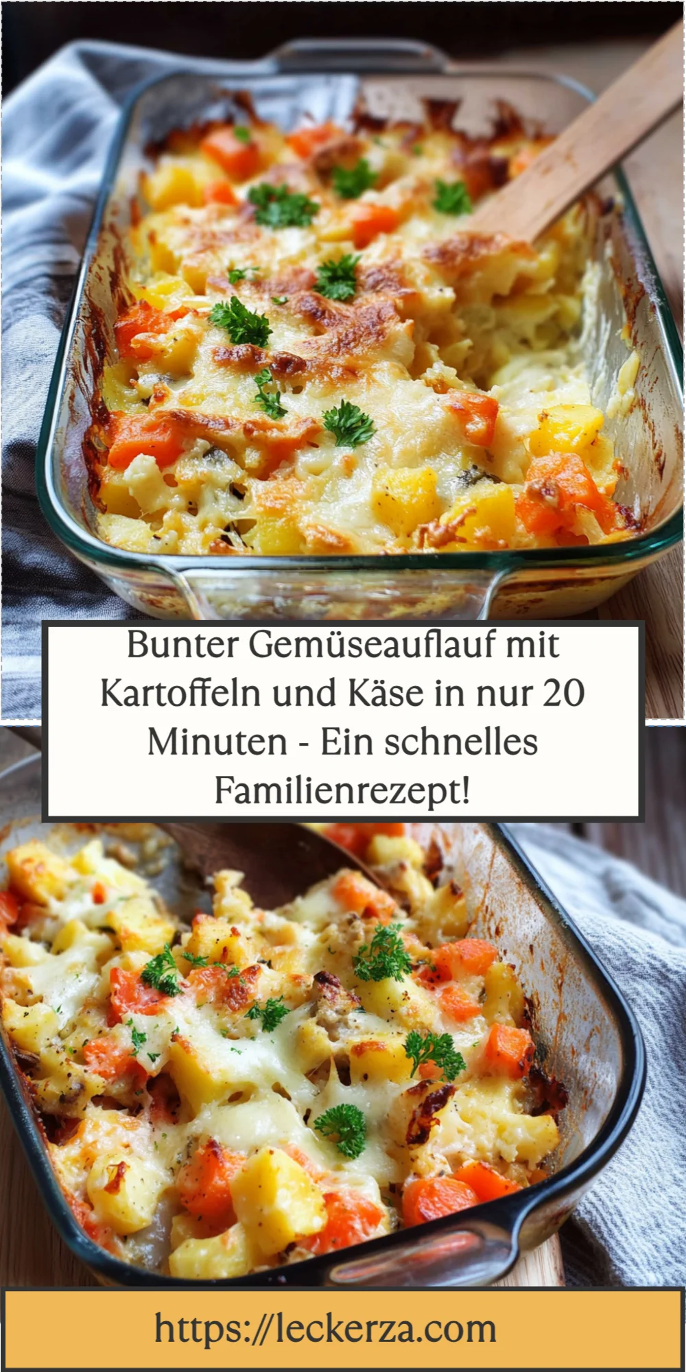 Bunter Gemüseauflauf mit Kartoffeln und Käse in nur 20 Minuten - Ein schnelles Familienrezept!