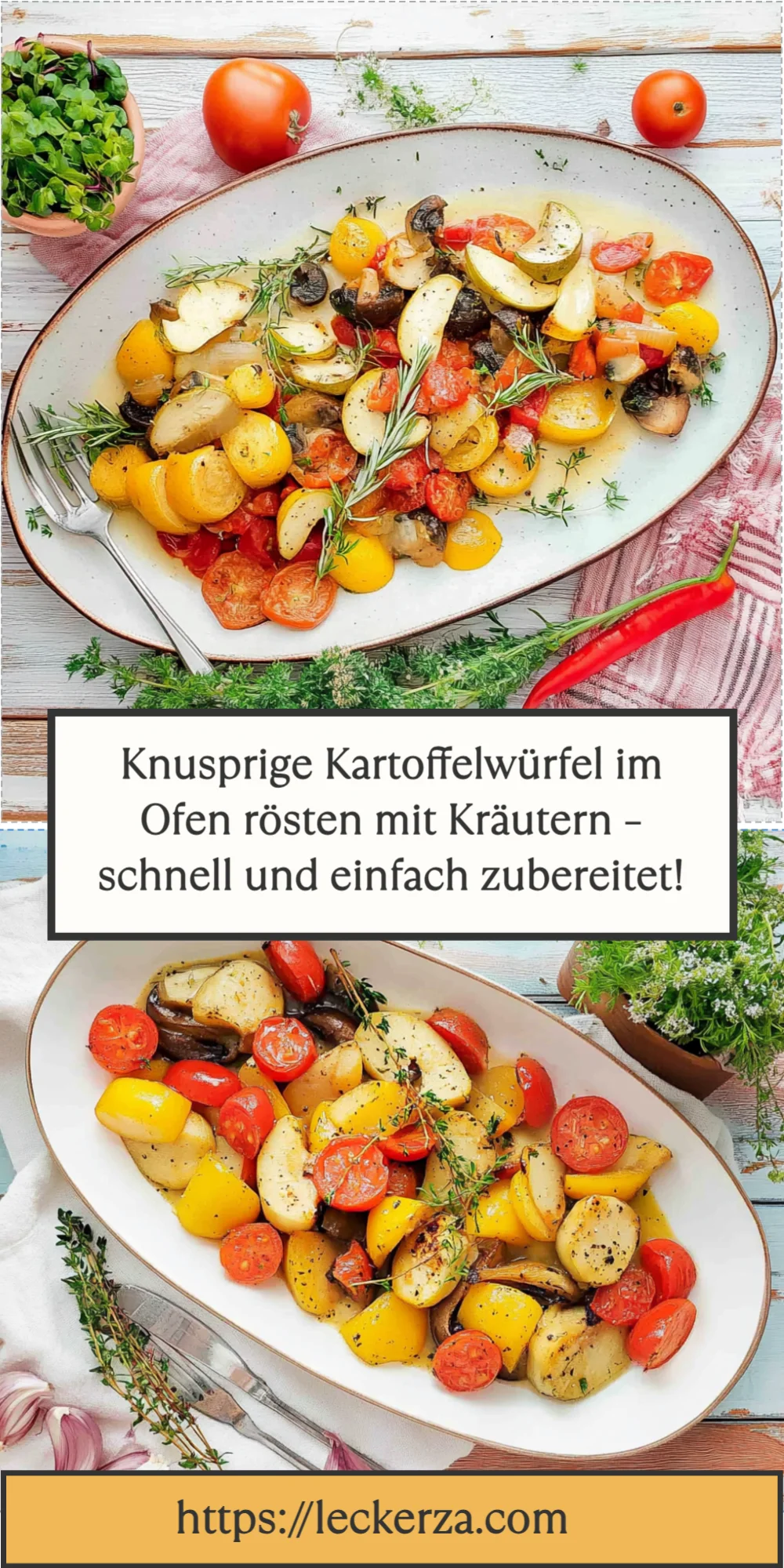 Knusprige Kartoffelwürfel im Ofen rösten mit Kräutern – schnell und einfach zubereitet!