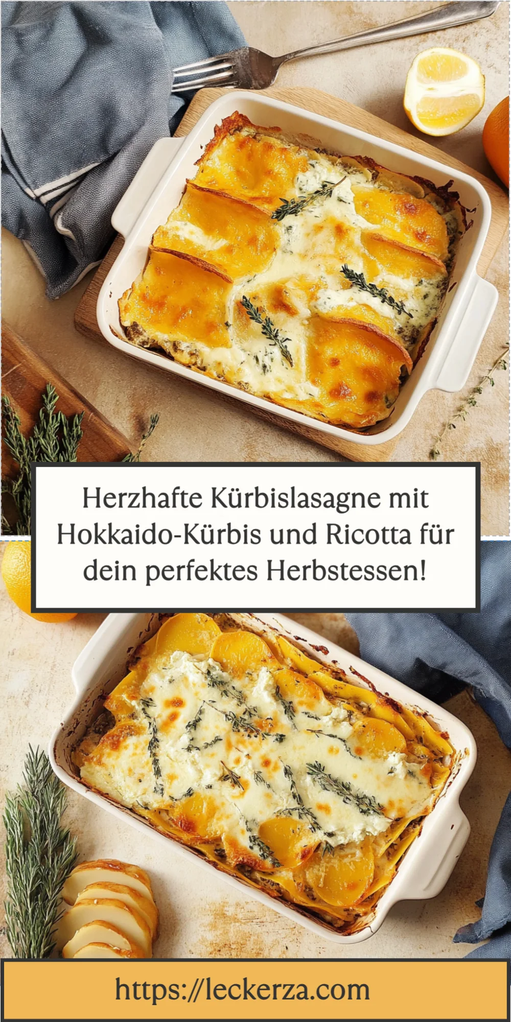 Herzhafte Kürbislasagne mit Hokkaido-Kürbis und Ricotta für dein perfektes Herbstessen!
