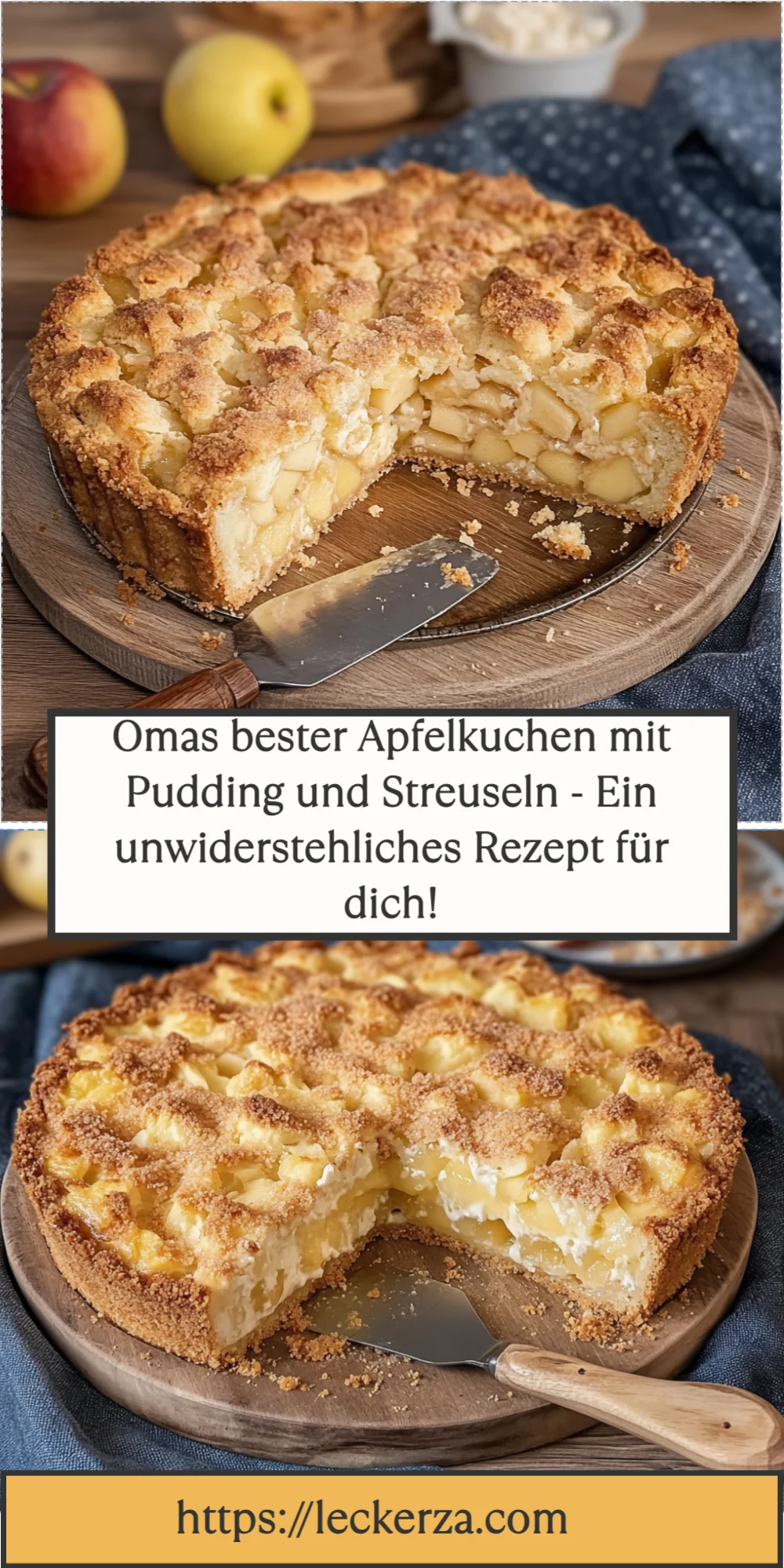 Omas bester Apfelkuchen mit Pudding und Streuseln - Ein unwiderstehliches Rezept für dich!
