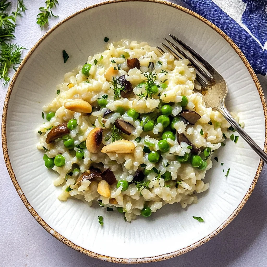 risotto mit austernpilzen und erbsen